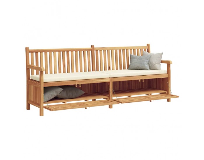 Sonata H Градинска Пейка за Съхранение Кафяво 228 x 60 x 90 см