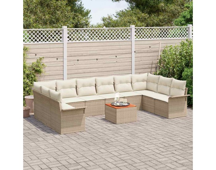 Sonata H Градински Софа Комплект 11 pcs Бежов и кремав 55 x 55 x 37 см