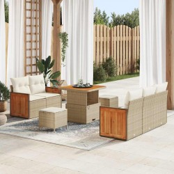 Sonata H Градински Софа Комплект 8 pcs бежово и кремаво 80 x 80 x 71 cm - Градински Дивани и Пейки