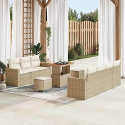 Sonata H Градински Софа Комплект 10 pcs бежово и кремаво 90 x 55 x 71 cm - Градински Дивани и Пейки