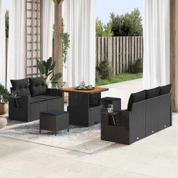 Sonata H Градински Софа Комплект 8 pcs Черно 80 x 80 x 71 cm - Градински Дивани и Пейки