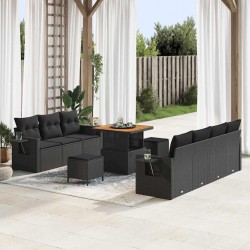 Sonata H Градински Софа Комплект 10 pcs Черно 80 x 80 x 71 cm - Градински Дивани и Пейки
