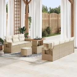 Sonata H Градински Софа Комплект 10 pcs бежово и кремаво 90 x 55 x 71 cm - Градински Дивани и Пейки