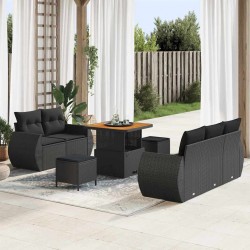 Sonata H Градински Софа Комплект 8 pcs Черно 80 x 80 x 71 cm - Градински Дивани и Пейки