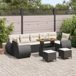 Sonata H Градински Софа Комплект 10 pcs Черно и кремаво 90 x 55 x 71 cm - Градински Дивани и Пейки