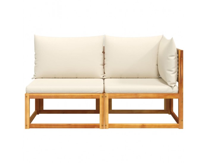 Sonata H Градински диван с възглавници, двуместен, дърво, акация и ратан