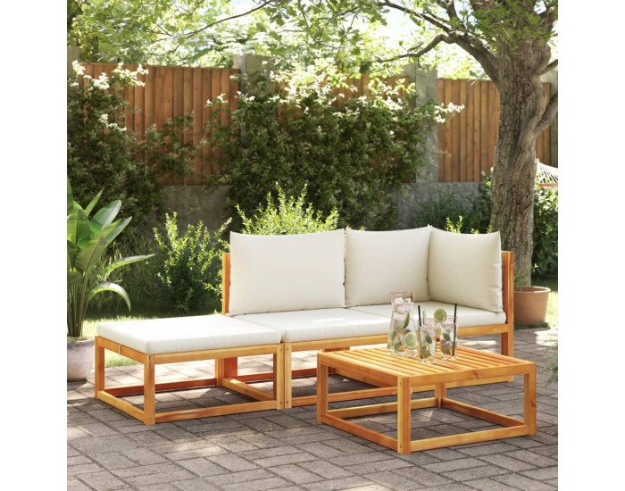 Sonata H Градински диван с възглавници, двуместен, дърво, акация и ратан