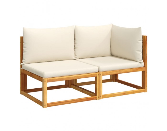 Sonata H Градински диван с възглавници, двуместен, дърво, акация и ратан