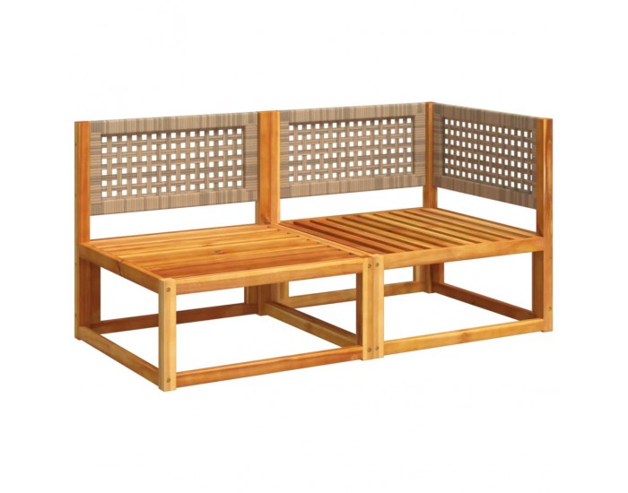 Sonata H Градински диван с възглавници, двуместен, дърво, акация и ратан