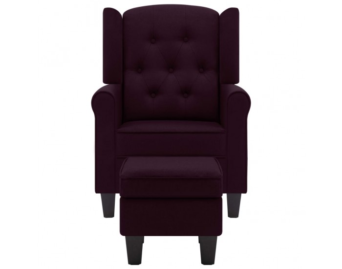 Sonata H Фотьойл с табуретка за крака, лилав, текстил