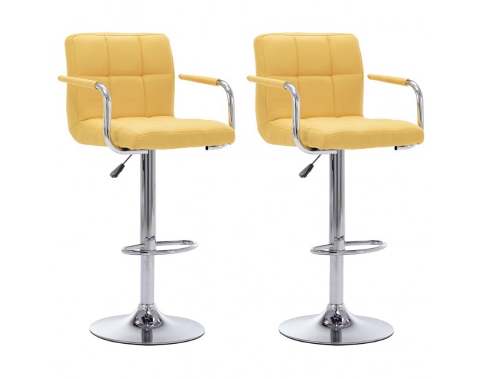 Sonata H Бар столове, 2 бр, жълти, текстил