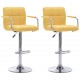 Sonata H Бар столове, 2 бр, жълти, текстил