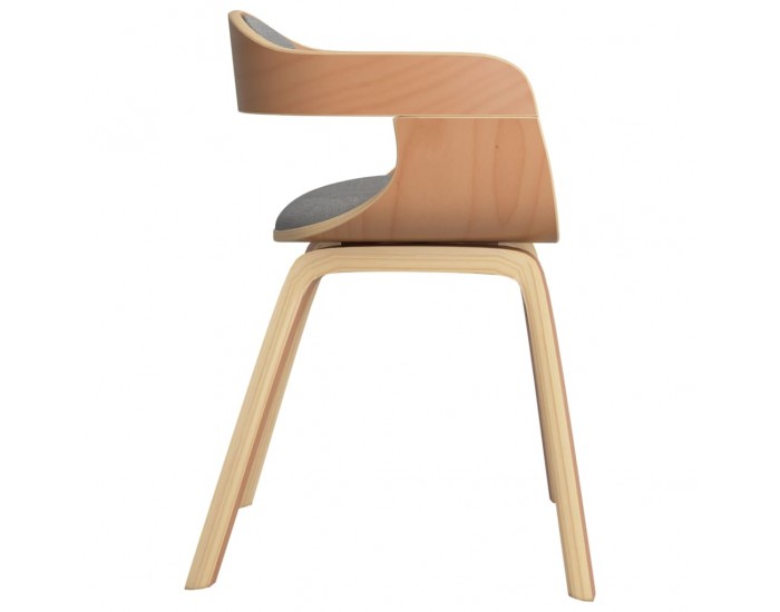 Sonata H Трапезни столове, 6 бр, таупе, извито дърво и текстил