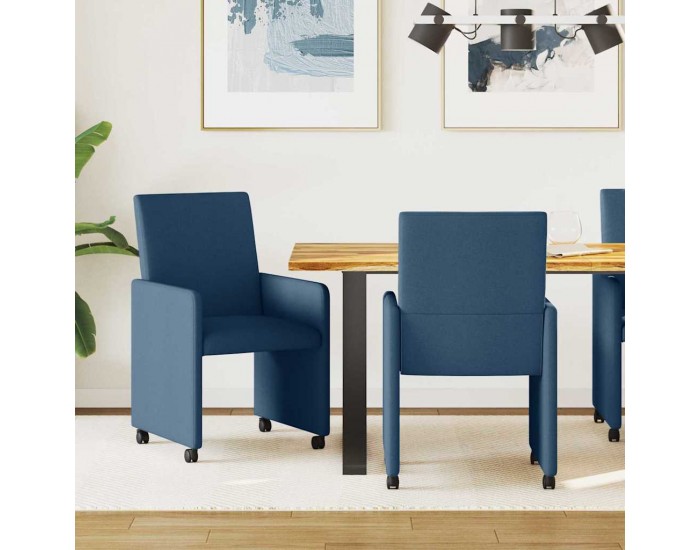 Sonata H Обедени столове с колело 2 pcs Синьо 57 х 66 х 94 см текстил