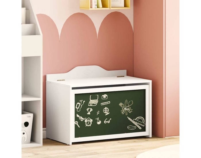 Sonata H Кутия за играчки Бяло 73 x 33 x 55 см Инженерно дърво