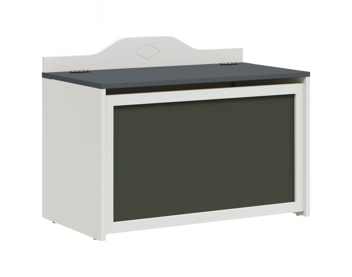 Sonata H Кутия за играчки Сиво и бяло 73 x 33 x 55 см Инженерно дърво