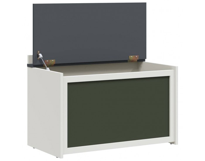 Sonata H Кутия за играчки Сиво и бяло 73 x 33 x 55 см Инженерно дърво