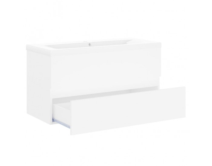 Sonata H Шкаф за баня с вградена мивка, бял, инженерно дърво