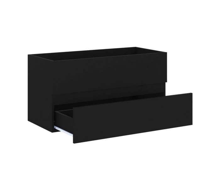 Sonata H Шкаф за баня с вградена мивка, черен, инженерно дърво