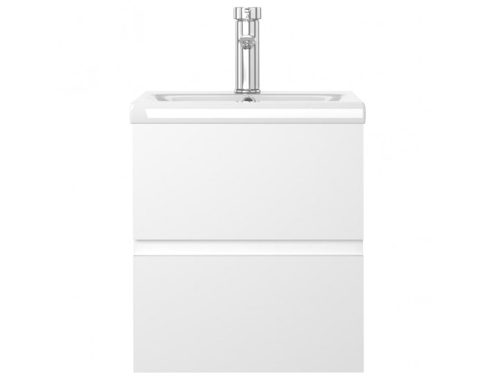 Sonata H Шкаф за баня с вградена мивка, бял, инженерно дърво