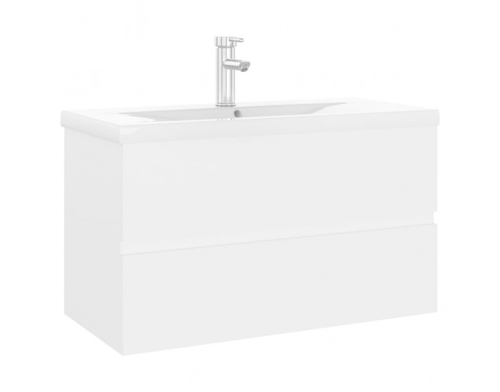 Sonata H Шкаф за баня с вградена мивка, бял, инженерно дърво