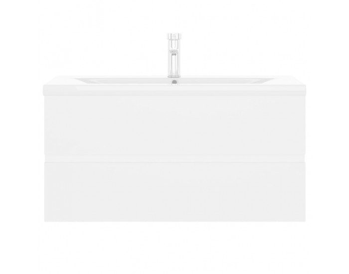 Sonata H Шкаф за баня с вградена мивка, бял, инженерно дърво