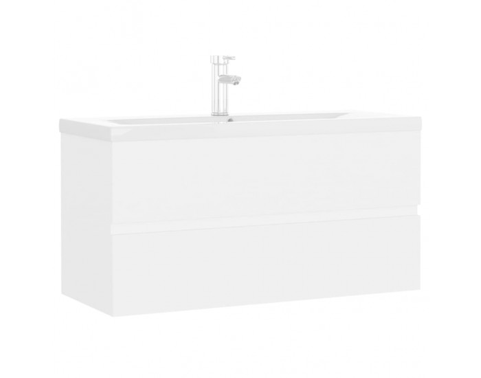 Sonata H Шкаф за баня с вградена мивка, бял, инженерно дърво