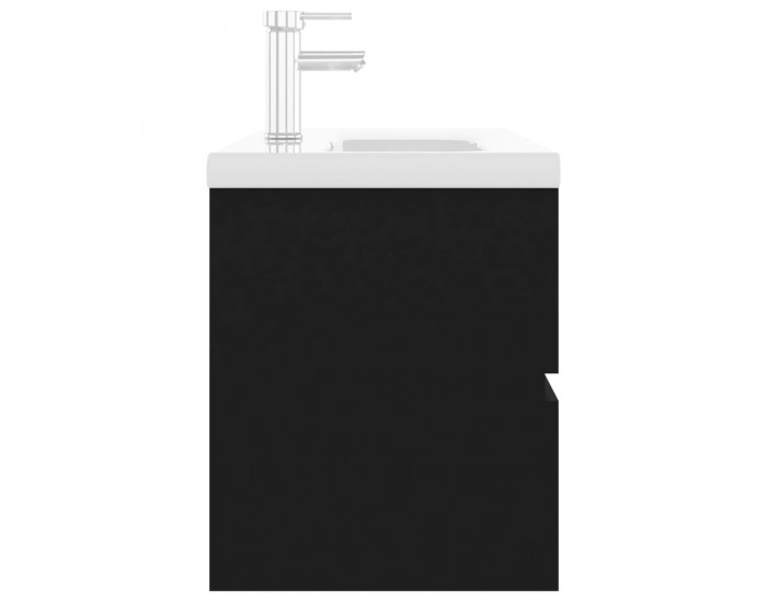 Sonata H Шкаф за баня с вградена мивка, черен, инженерно дърво