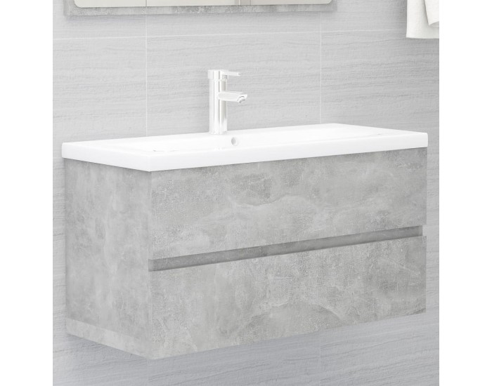 Sonata H Шкаф за баня с вградена мивка, бетонно сив, инженерно дърво