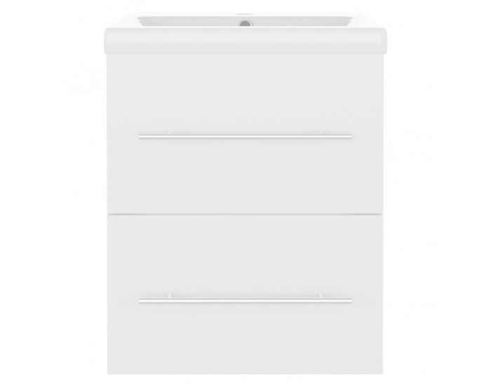 Sonata H Шкаф за баня с вградена мивка, бял, инженерно дърво