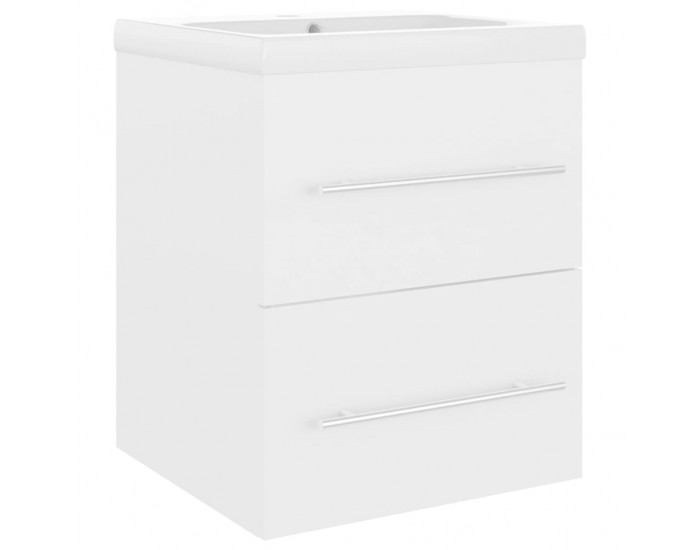 Sonata H Шкаф за баня с вградена мивка, бял, инженерно дърво