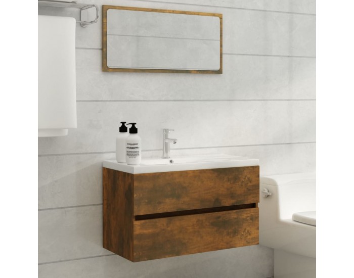 Sonata H Шкаф за мивка с вградена мивка, опушен дъб, инженерно дърво