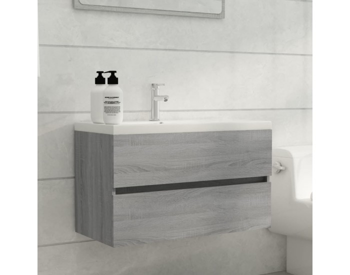 Sonata H Шкаф за мивка с вградена мивка, сив сонома, инженерно дърво