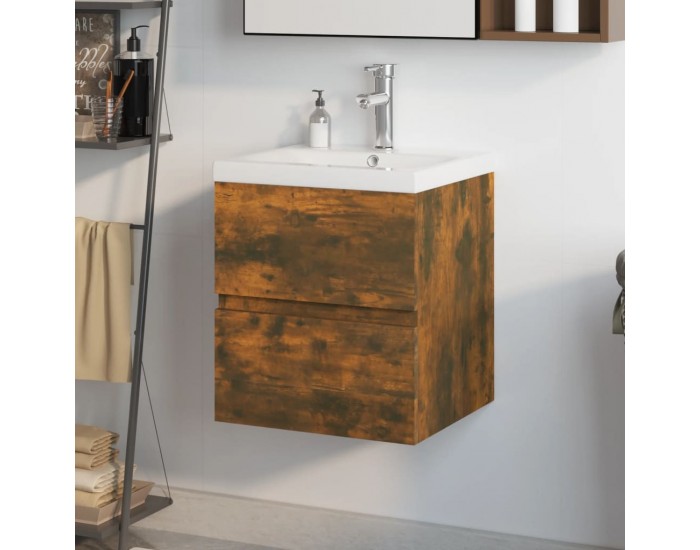 Sonata H Шкаф за мивка с вградена мивка, опушен дъб, инженерно дърво