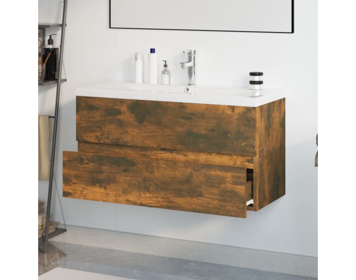 Sonata H Шкаф за мивка с вградена мивка, опушен дъб, инженерно дърво