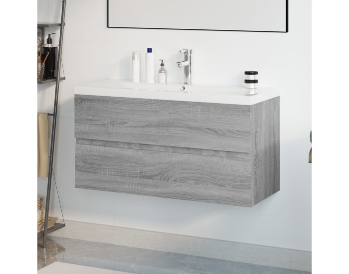 Sonata H Шкаф за мивка с вградена мивка, сив сонома, инженерно дърво