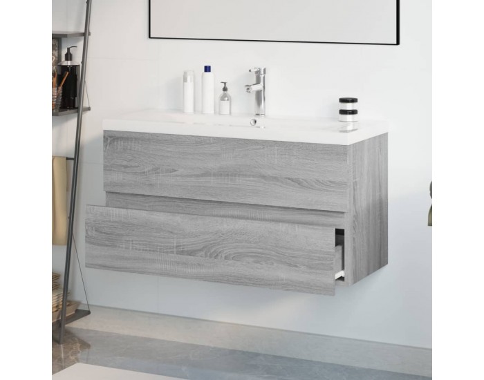 Sonata H Шкаф за мивка с вградена мивка, сив сонома, инженерно дърво