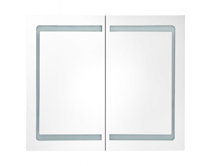 Sonata H LED шкаф с огледало за баня, сив, 80x12x68 см