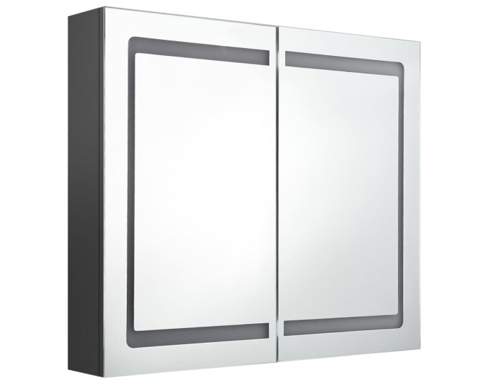 Sonata H LED шкаф с огледало за баня, сив, 80x12x68 см