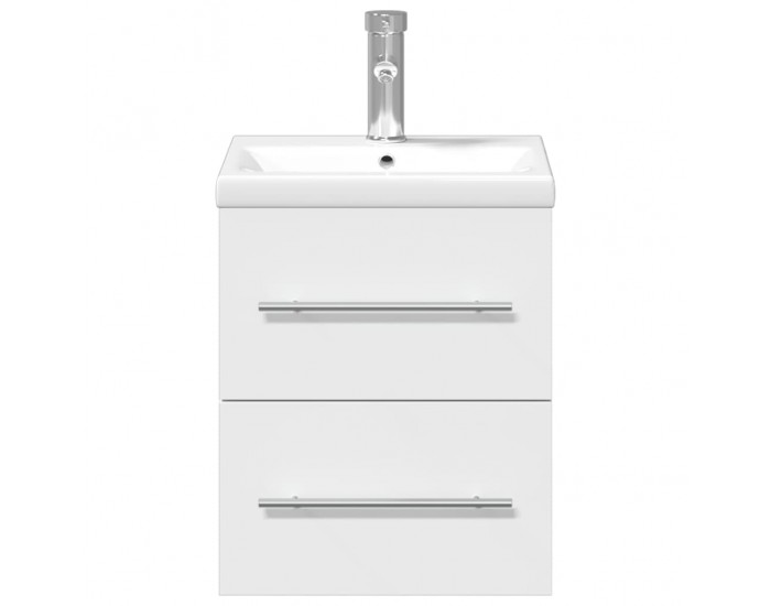 Sonata H Шкаф за мивка за баня с вградена мивка, бял