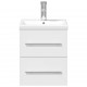 Sonata H Шкаф за мивка за баня с вградена мивка, бял