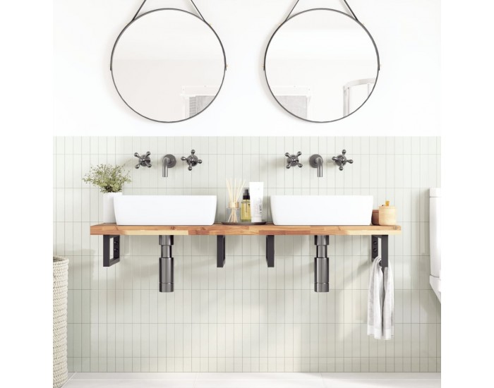 Sonata H Плот за баня, необработен, 120x40x4 см, масивно дърво акация