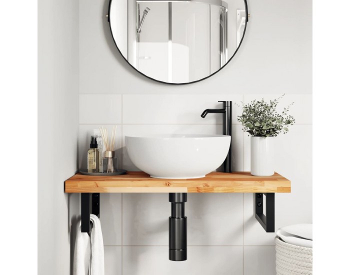 Sonata H Плот за баня, маслен финиш, 60x40x4 см, масивно дърво акация