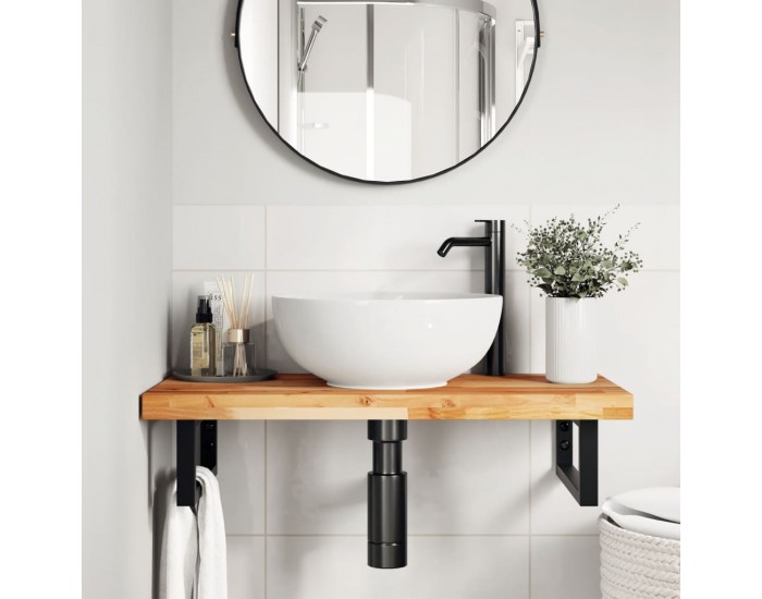 Sonata H Плот за баня, маслен финиш, 100x40x4 см, масивно дърво акация