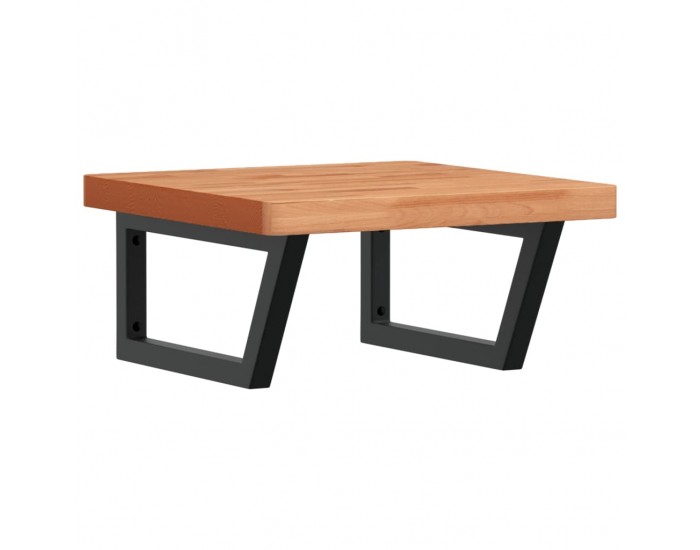 Sonata H Стенен рафт за мивка, стомана и масивно дърво бук