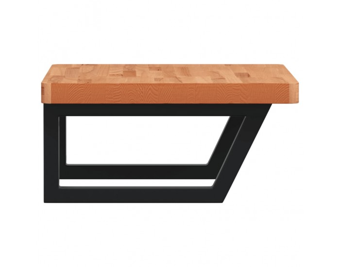 Sonata H Стенен рафт за мивка, стомана и масивно дърво бук