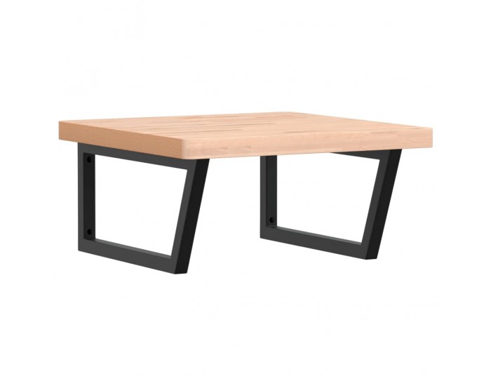 Sonata H Стенен рафт за мивка, стомана и масивно дърво бук