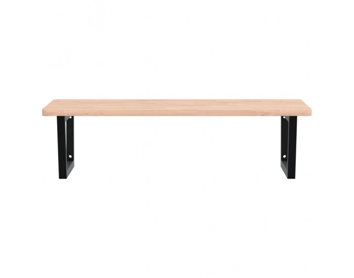 Sonata H Стенен рафт за мивка, стомана и масивно дърво бук