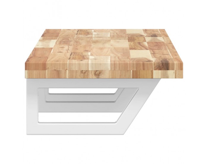 Sonata H Стенен рафт за мивка, стомана и масивно дърво акация