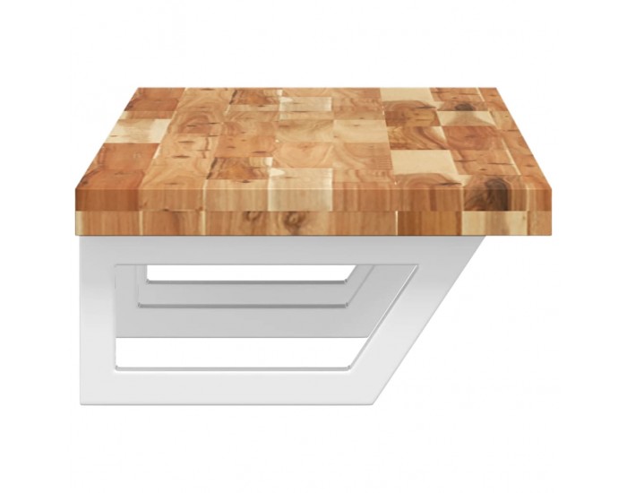 Sonata H Стенен рафт за мивка, стомана и масивно дърво акация